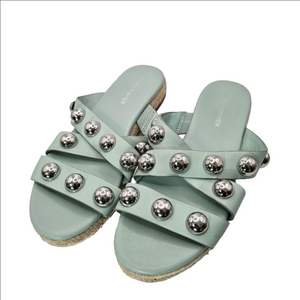 Marc Fisher Silver-Studded Sandals